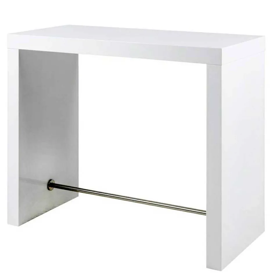 Wohnen Hochglanz Bartisch in Weiß - modern - Marciana