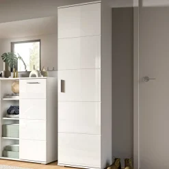 Wohnen Hochglanz Flurschrank in Weiß - Rugova