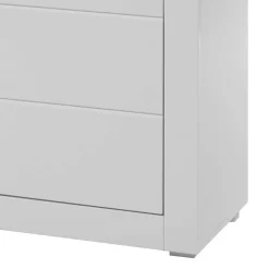 Wohnen Hochglanz Highboard in Weiß mit Glas Yulis 3-türig