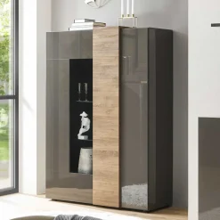 Hochglanz Highboard mit Glas - Eracosta^Wohnen Sale