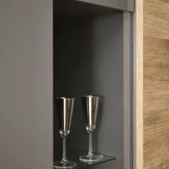 Hochglanz Highboard mit Glas - Eracosta^Wohnen Sale