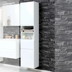 Wohnen Hochglanz Hochschrank Concetada in Weiß