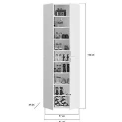 Wohnen Hochglanz Kleiderschrank 6-türig - Ejulia (zweiteilig)