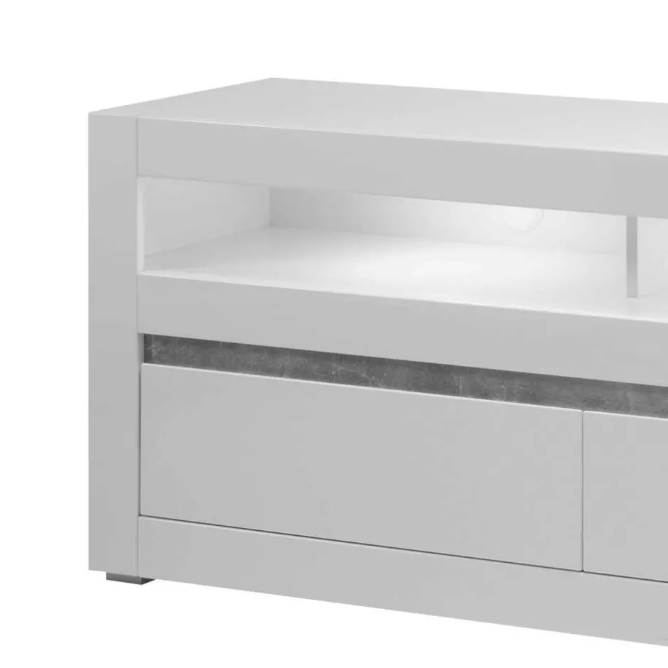 Hochglanz Lowboard fürs TV in Weiß Mextra mit 3 Schubladen^Wohnen Online