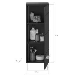 Hochglanz Oberschrank fürs Bad in Schwarz - Culina^Wohnen Discount