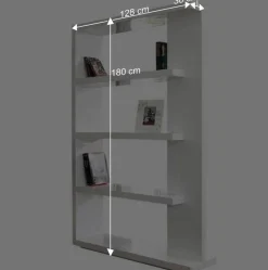 Wohnen Hochglanz Raumteiler Design Regal in Weiß - Jasmon