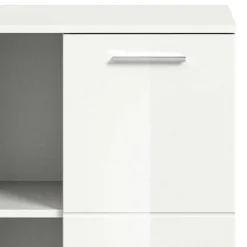 Wohnen Hochglanz Schuhkommode in Weiß - 2 Fächer & Tür - Rugova