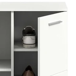 Wohnen Hochglanz Schuhkommode in Weiß - 2 Fächer & Tür - Rugova