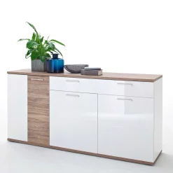 Hochglanz Sideboard in Weiß - Icadro^Wohnen New