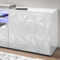 Hochglanz TV Board in Weiß mit Druck - Vovasoma^Wohnen Discount