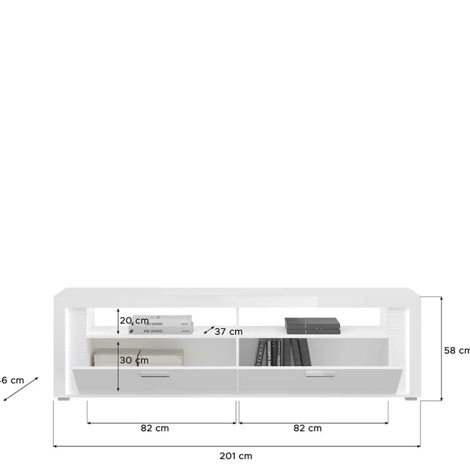 Hochglanz TV Board mit LED Beleuchtung - Gomata^Wohnen New