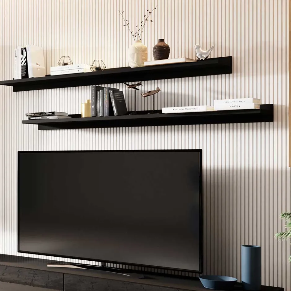 Hochglanz TV Wohnwand in Schwarz - Funtana (fünfteilig)^Wohnen Sale