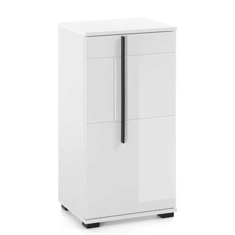 Wohnen Hochglanz Unterschrank fürs Bad in Weiß - Ingmesan