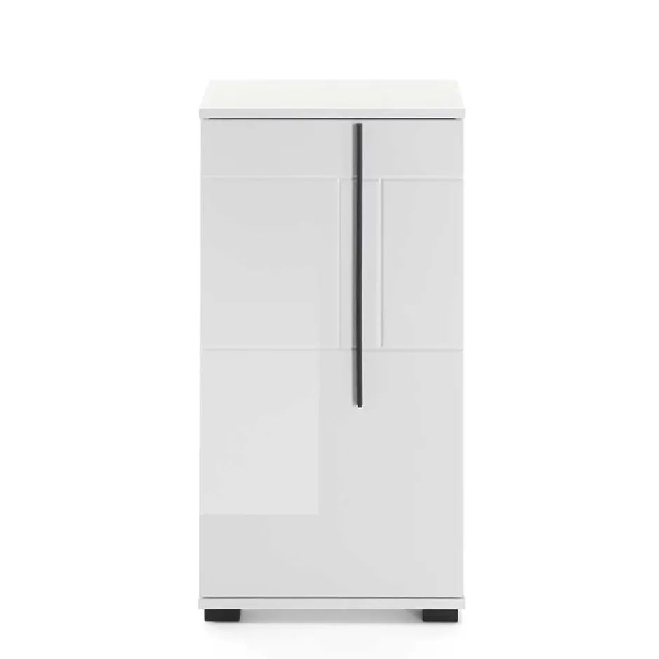 Wohnen Hochglanz Unterschrank fürs Bad in Weiß - Ingmesan