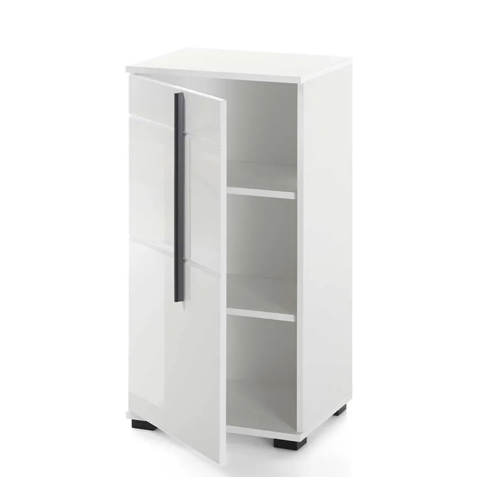 Wohnen Hochglanz Unterschrank fürs Bad in Weiß - Ingmesan