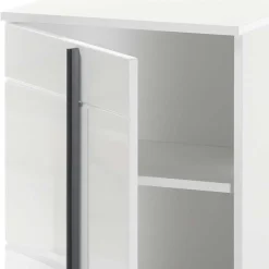 Wohnen Hochglanz Unterschrank fürs Bad in Weiß - Ingmesan