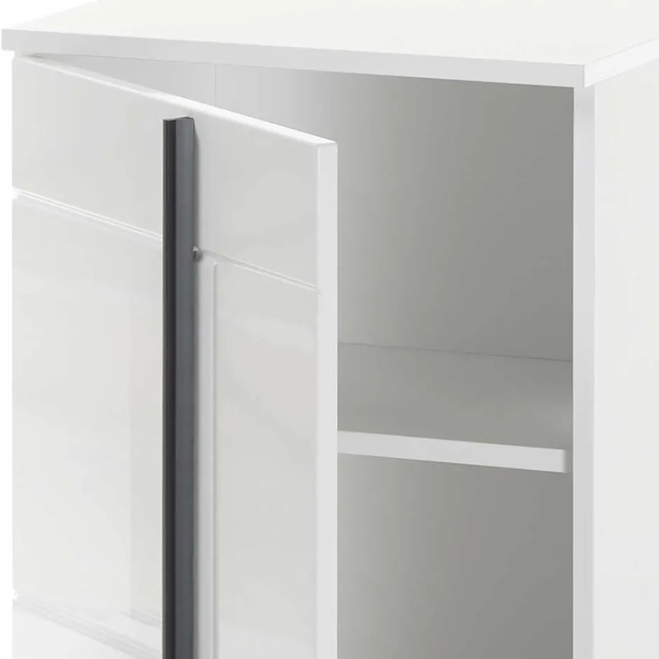 Wohnen Hochglanz Unterschrank fürs Bad in Weiß - Ingmesan