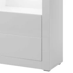 Wohnen Hochglanz Vitrine in Weiß mit Beton Dekor Mextra 2-türig