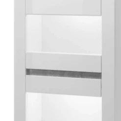 Wohnen Hochglanz Vitrine in Weiß mit Beton Dekor Mextra 2-türig
