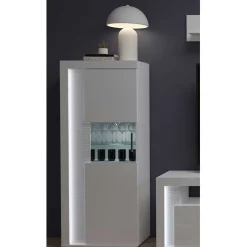 Hochglanz Vitrine mit LED in Weiß - Gomata^Wohnen New