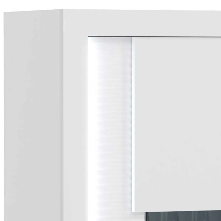 Hochglanz Vitrine mit LED in Weiß - Gomata^Wohnen New