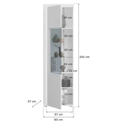 Hochglanz Vitrine mit Licht in Weiß - Gomata^Wohnen Online