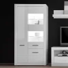Hochglanz Vitrinenschrank in Weiß & Glas Yulis 3-türig^Wohnen
