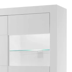 Hochglanz Vitrinenschrank in Weiß & Glas Yulis 3-türig^Wohnen
