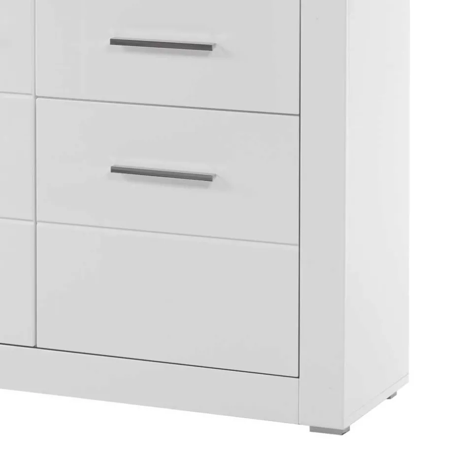 Hochglanz Vitrinenschrank in Weiß & Glas Yulis 3-türig^Wohnen