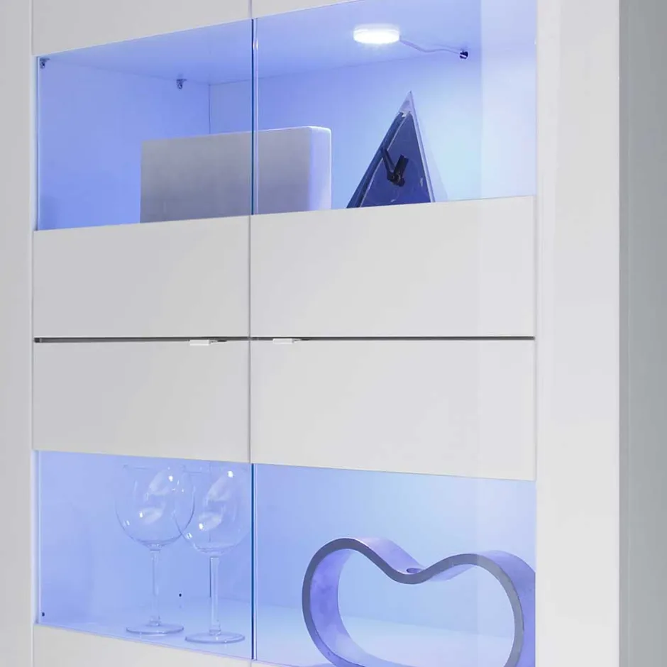 Hochglanz Vitrinenschrank in Weiß - Sogno^Wohnen Online