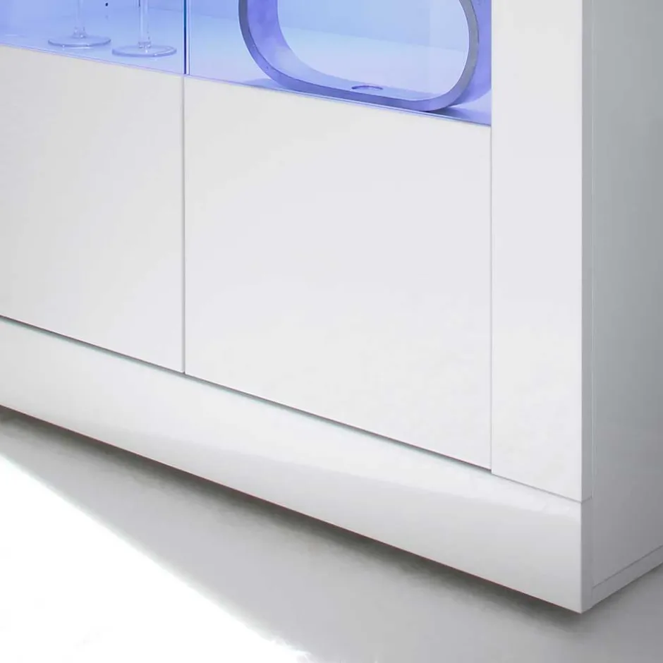 Hochglanz Vitrinenschrank in Weiß - Sogno^Wohnen Online
