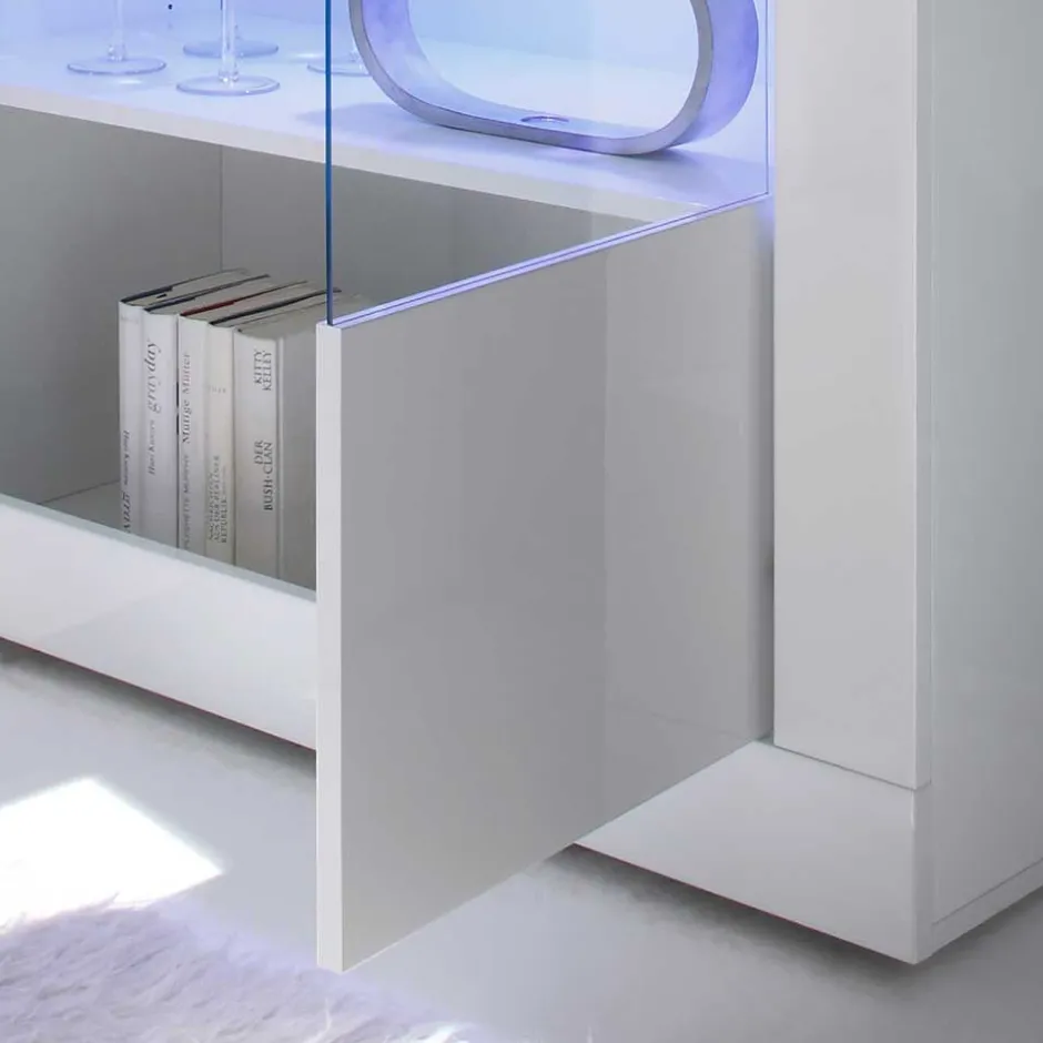 Hochglanz Vitrinenschrank in Weiß - Sogno^Wohnen Online