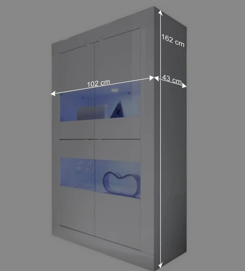 Hochglanz Vitrinenschrank in Weiß - Sogno^Wohnen Online