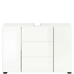 Wohnen Hochglanz Waschbeckenschrank in Weiß foliert - Vitablos