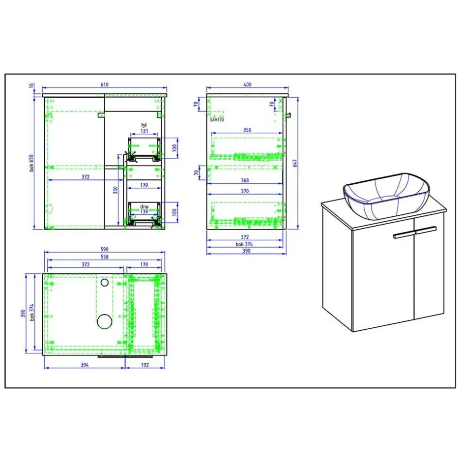 Hochglanz Waschtisch mit Tür & Auszug - Vauflos^Wohnen Sale