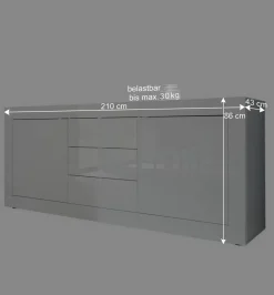 Wohnen Hochglanz Wohnzimmermöbel in Weiß - Sogno (zweiteilig)