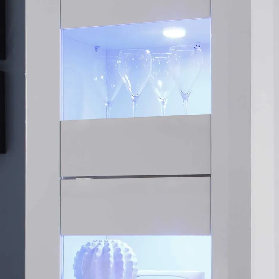 Wohnen Hochglanz Wohnzimmermöbel in Weiß - Sogno (zweiteilig)