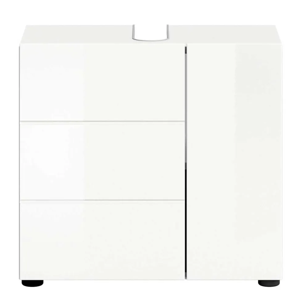 Wohnen Hochglänzender Waschbeckenunterschrank in Weiß - Vitablos