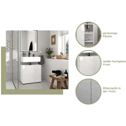 Wohnen Hochglänzender Waschbeckenunterschrank in Weiß - Vitablos