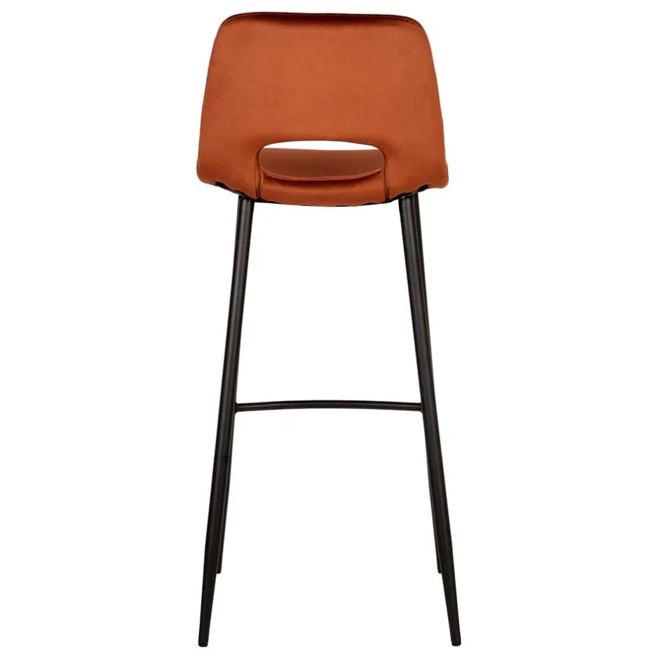 Wohnen Hochhocker in Rostfarben Braun Samt - Zykla (2er Set)