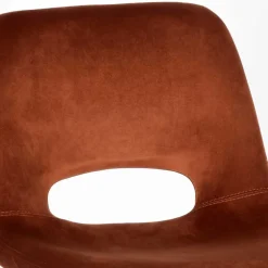 Wohnen Hochhocker in Rostfarben Braun Samt - Zykla (2er Set)