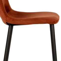 Wohnen Hochhocker in Rostfarben Braun Samt - Zykla (2er Set)