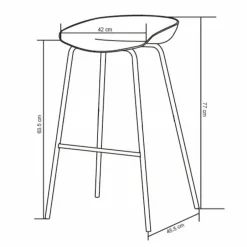 Wohnen Hochhocker in Schwarz Kunststoff PP - Terryola (4er Set)