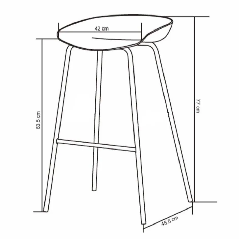 Wohnen Hochhocker in Schwarz Kunststoff PP - Terryola (4er Set)