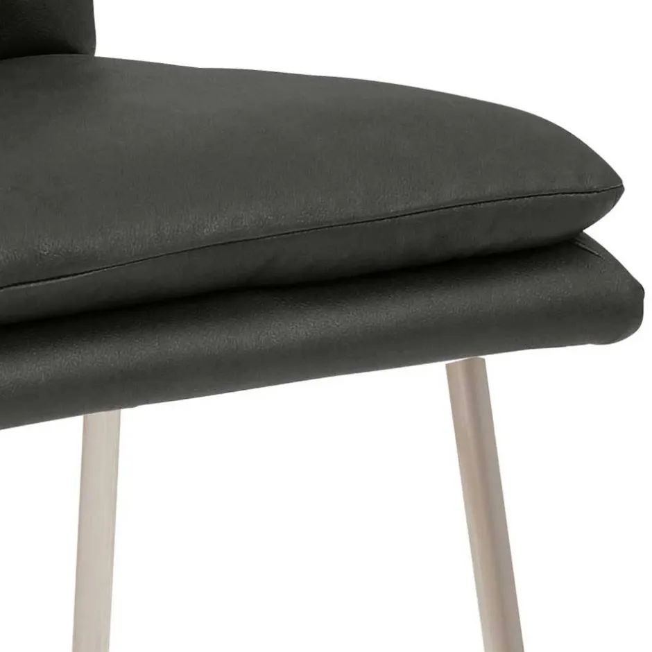 Wohnen Hochhocker mit Rückenlehne in Dunkelgrau - Hobart