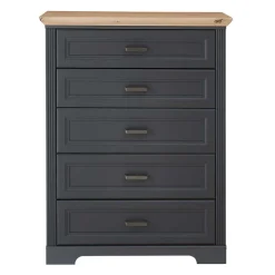 Hochkommode in Dunkelgrau und Eiche - Joe^Wohnen New