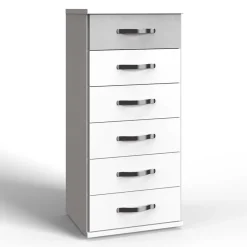 Wohnen Hochkommode in Weiß & Beton Optik - Hotti