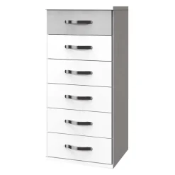 Wohnen Hochkommode in Weiß & Beton Optik - Hotti