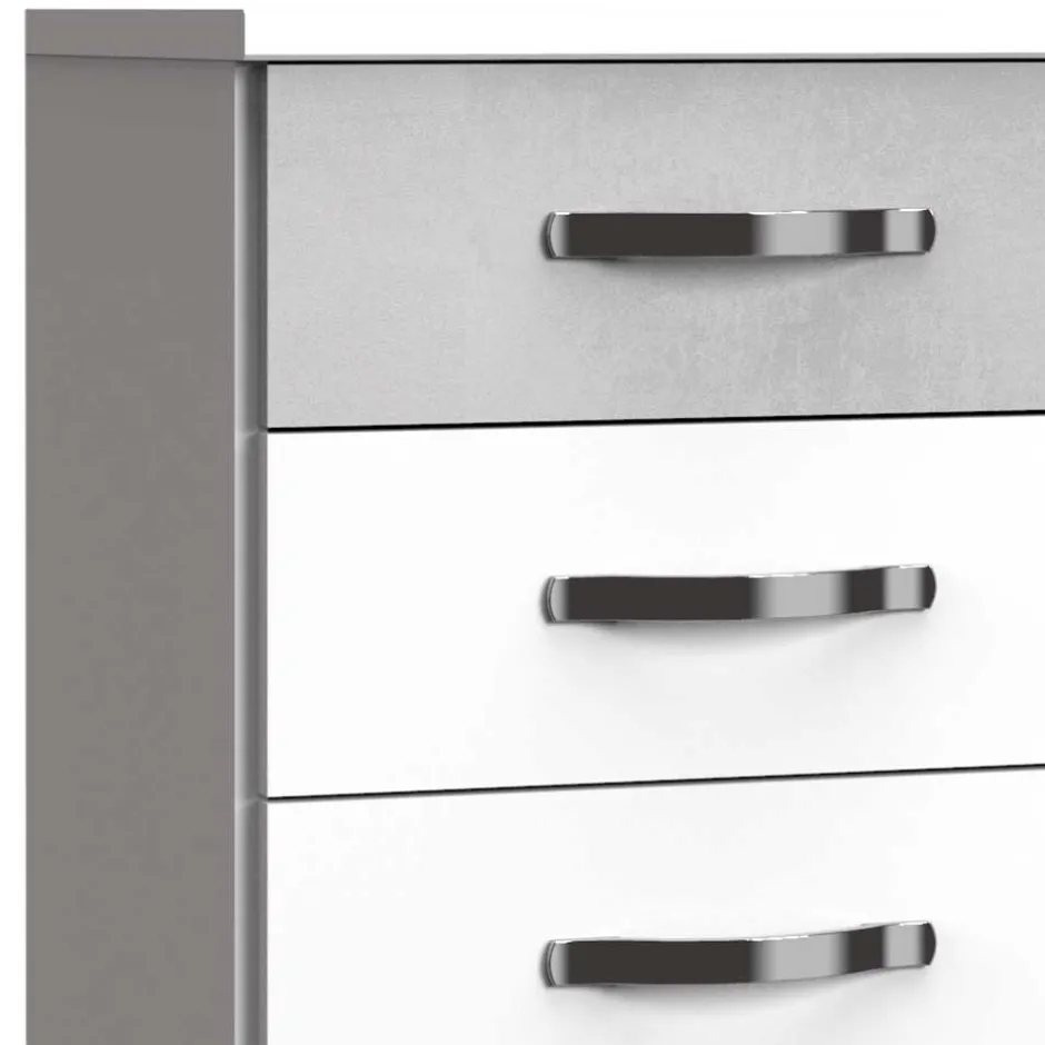 Wohnen Hochkommode in Weiß & Beton Optik - Hotti