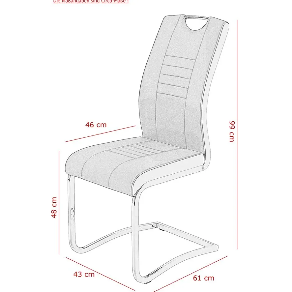 Hochlehner Schwingstuhl in Grau & Schwarz - Milly (Set)^Wohnen Online